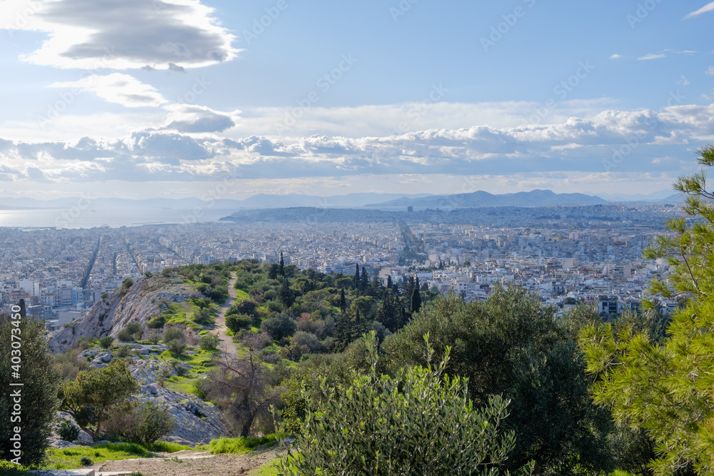 Athens - December 2019: view of the city