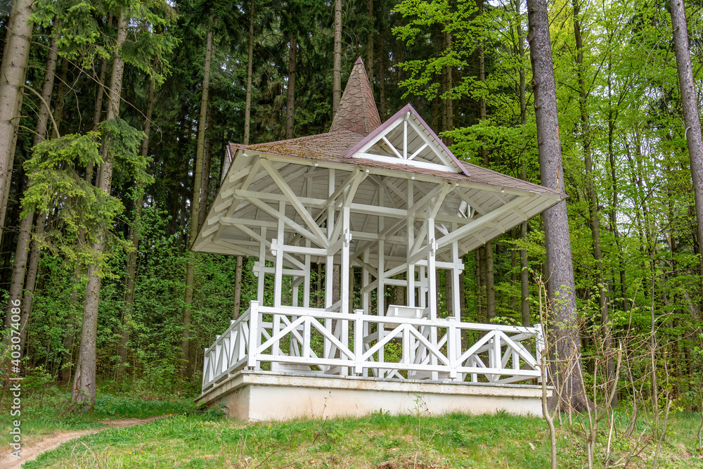 Queen Karola's Lookout - The lookout pavilion was built in 1875 on the slope between the Forest Spring and the town cemetery - Marianske Lazne (Marienbad) - Czech Republic Queen Karola's Lookout - The lookout pavilion was built in 1875 on the slope between the Forest Spring and the town cemetery - Marianske Lazne (Marienbad) - Czech Republic