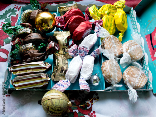 Surtido de polvorones. Dulce típico español, en Navidad. photo