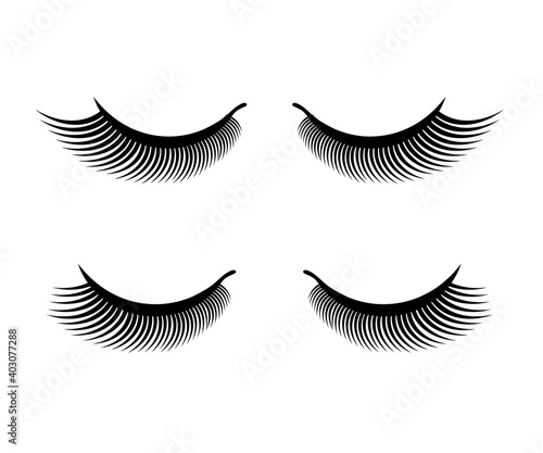 Long eyelashes on a white background. Cartoon. Vector illustration.