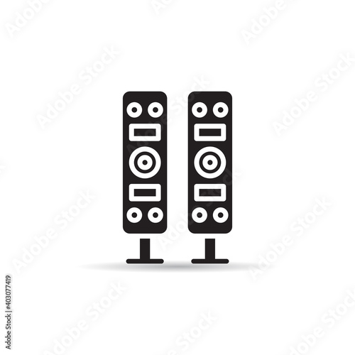 loudspeaker, amplifier and stereo icon vector