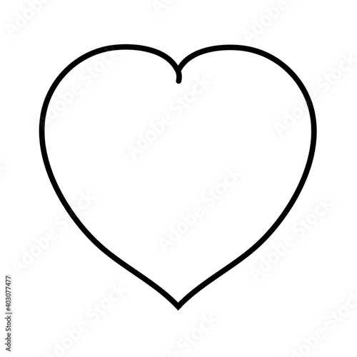 Heart simple clean blank heart shape doodle style, hand drawn vector