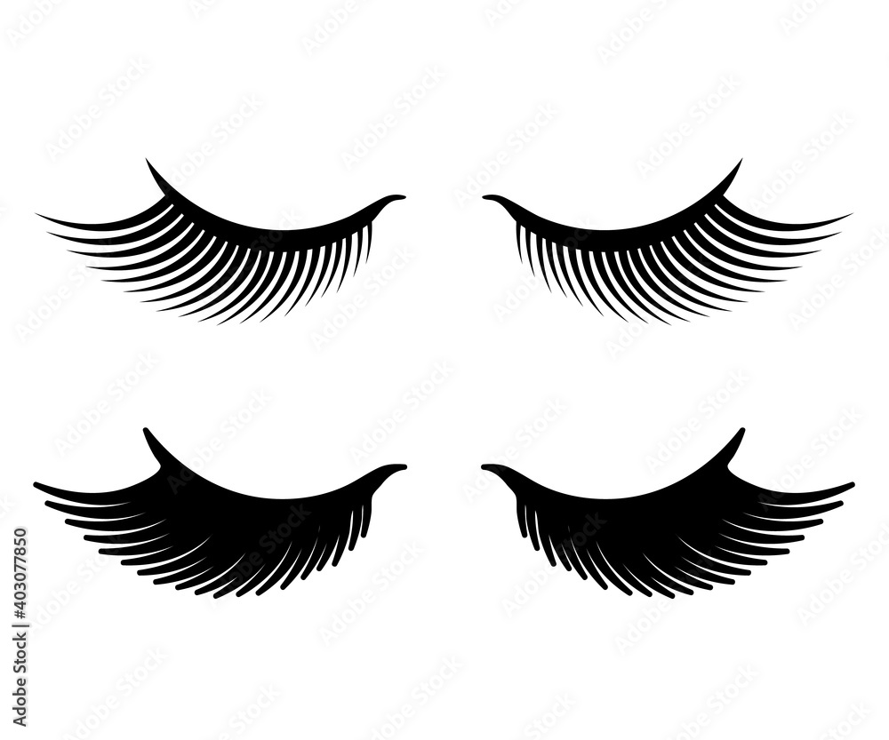 Long eyelashes on a white background. Symbol. Vector illustration. Long eyelashes on a white background. Symbol. Vector illustration.