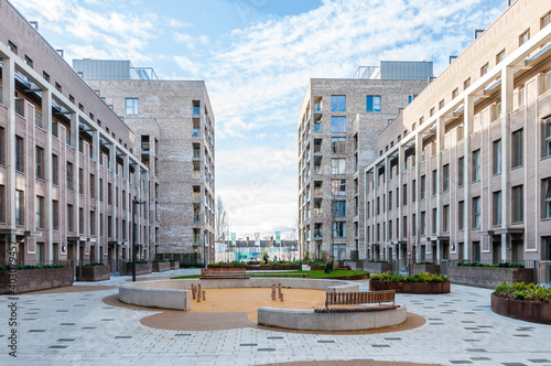 Canvas Print London, United Kingdom, January 04, 2021: New modern apartment block of flats on