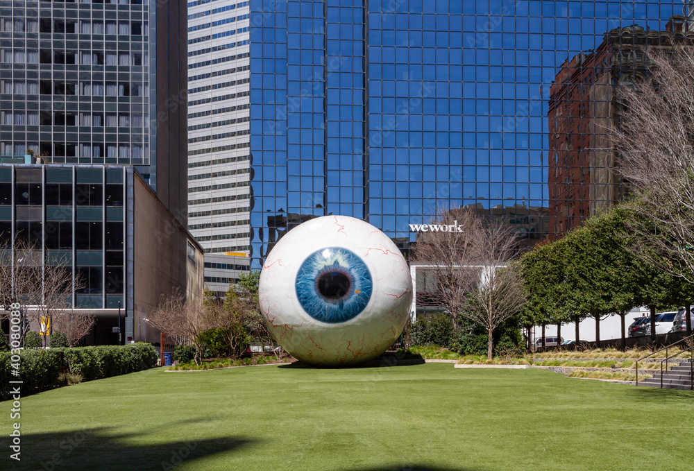 Dallas, Texas March 16, 2019 The Giant Eyeball is a statue in