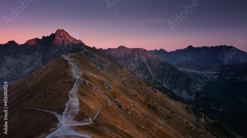 sunset in the mountains