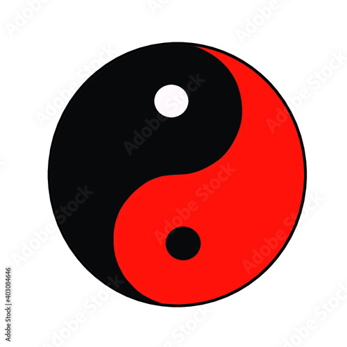 yinyang symbol black and red
