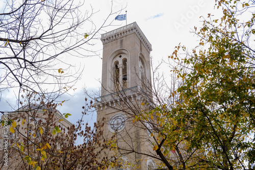 Athens - December 2019: external of Metropolitan Cathedral of Athens