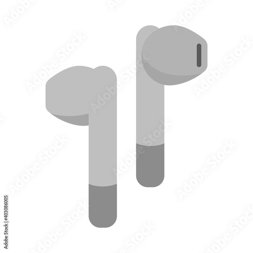 Wireless earbuds or portable headphones icon vector