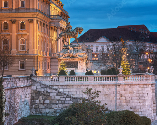 The Royal Palace of Buda in Budapest in christmas