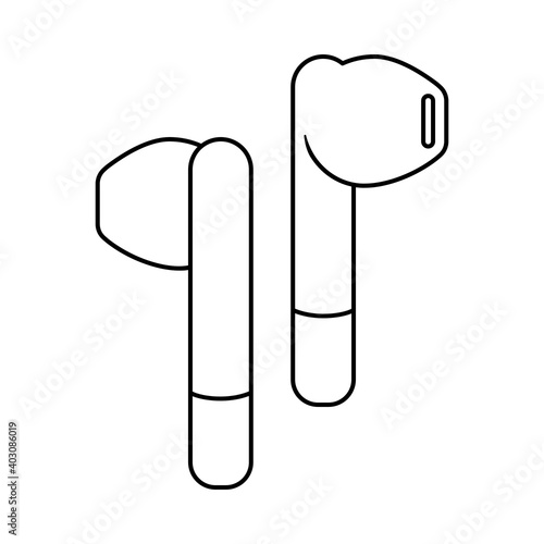 Wireless earbuds or portable headphones icon vector