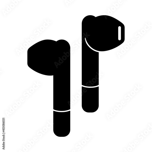 Wireless earbuds or portable headphones icon vector