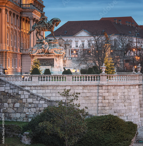 The Royal Palace of Buda in Budapest in christmas