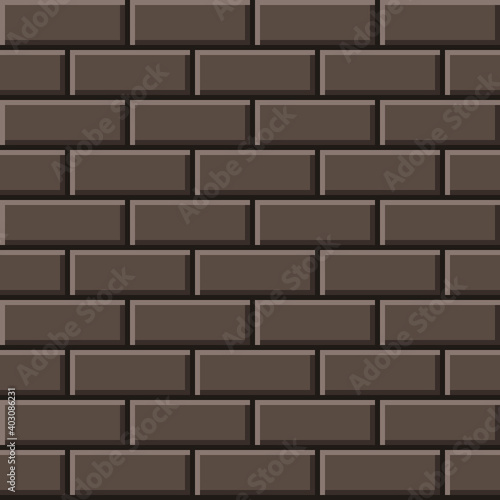 Brown brick texture pixel art. Vector picture. 