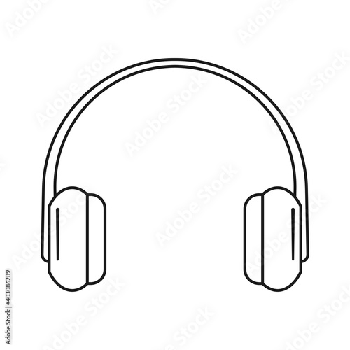 Over ear wireless headphones for music icon vector