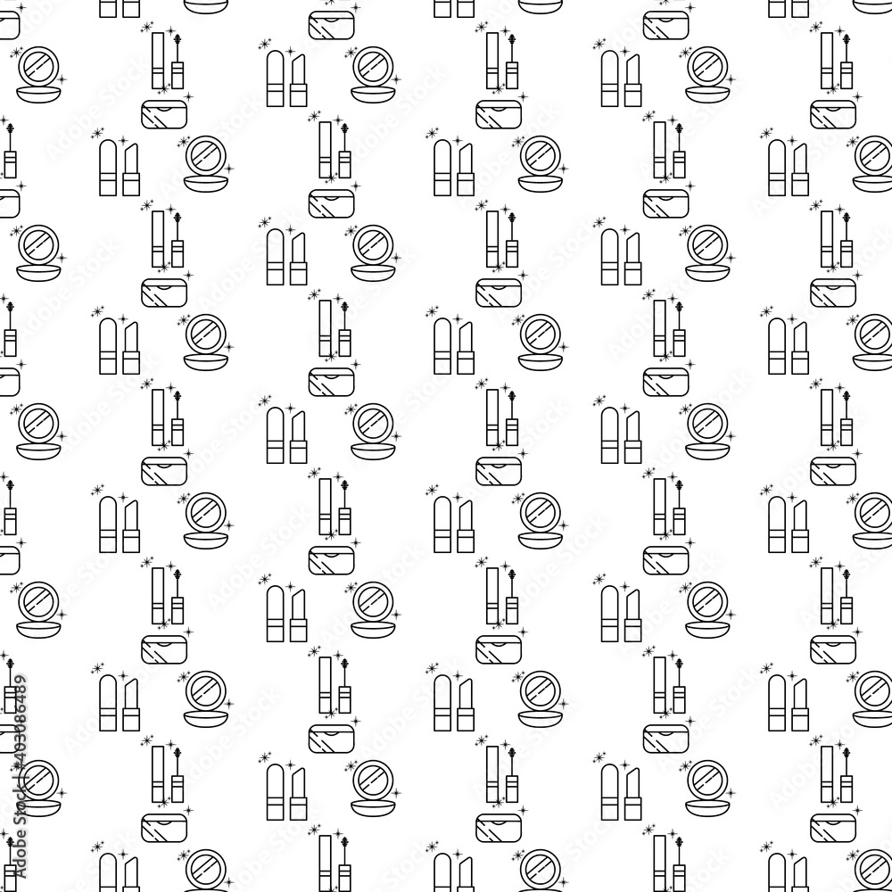 Makeup and cosmetic pattern icon design vector Makeup and cosmetic pattern icon design vector