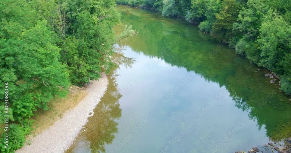 Aerial view of the Kolpa (Kupa) River in its canyon Aerial view of the Kolpa (Kupa) River in its canyon