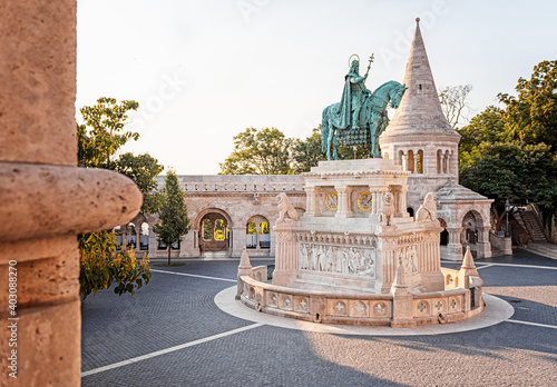 Statue of Saint Stephen I in Front of Fisherman's Bastion, Budapest