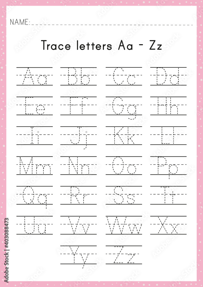 Alphabet Tracing Worksheet. Alphabet activity for pre schoolers and