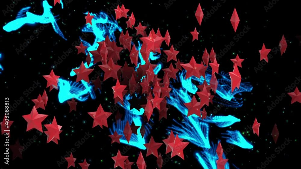 Isolated black background. Laser neon red and blue light lights. Festive concert club. Animation for shows pop, rock, rap. 3D illustration. Isolated black background. Laser neon red and blue light lights. Festive concert club. Animation for shows pop, rock, rap. 3D illustration.