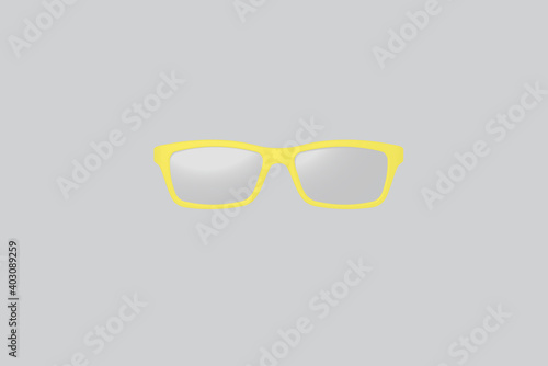 Minimal creative art concept. Space for text. Vector glasses icon. Sun glasses vector illustration 3D realistic