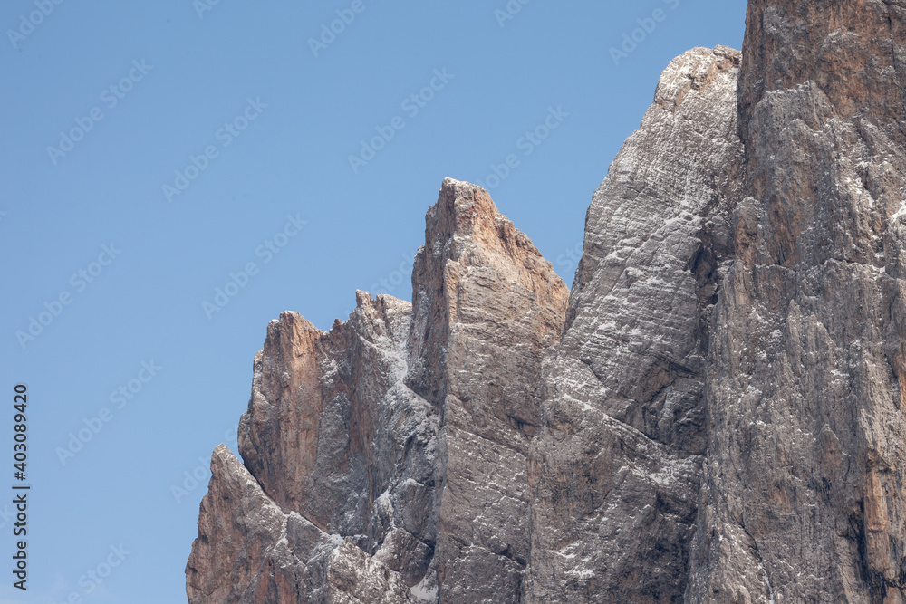 Detail of vertical Dolomites wall in Italy Detail of vertical Dolomites wall in Italy