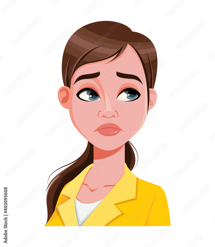 Face expression of beautiful woman, disappointed Face expression of beautiful woman, disappointed