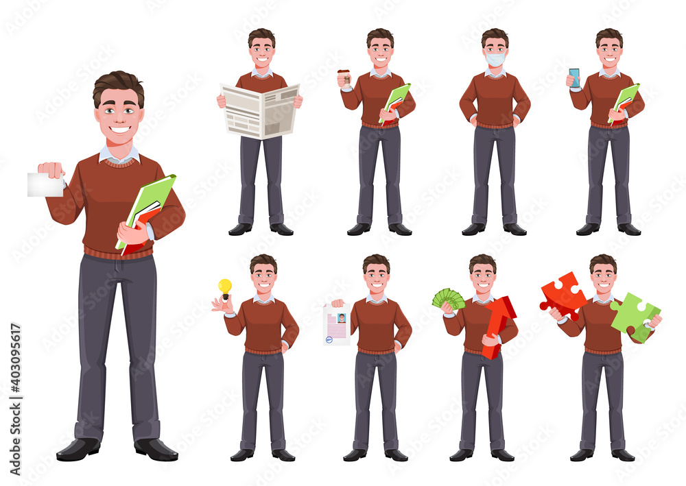 Obraz premium Successful business man. Manager character design