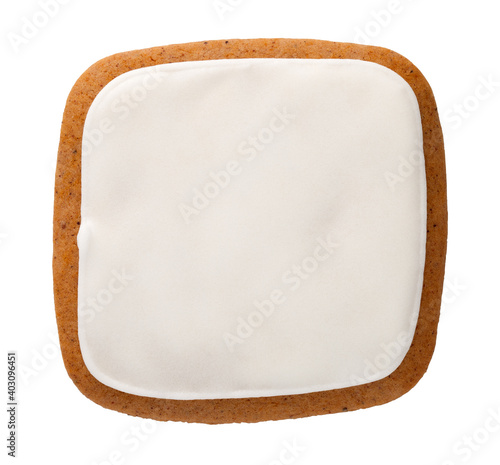 Fototapet Gingerbread Cookie In Shape Of Square Isolated