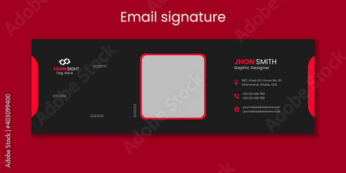 Email signature template design or email footer and personal social media cover template
