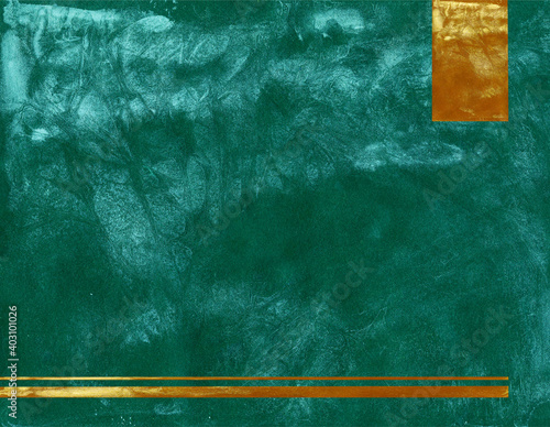 Gold, green texture with glitter. ocher and emerald shades. Luxurious background. Composition of geometric shapes. Beautiful texture of amber green color. luminous color; background with sparkles.