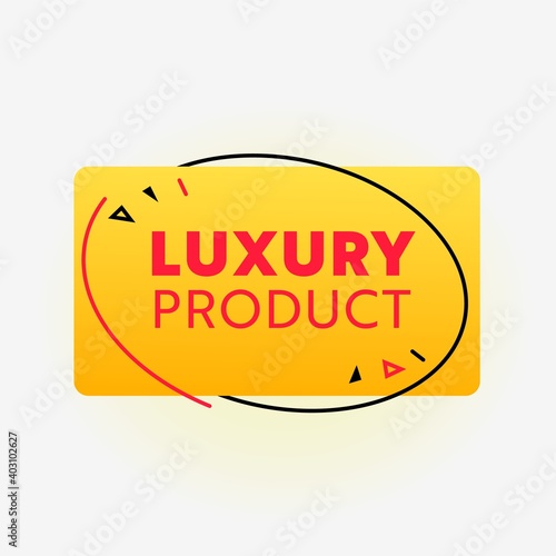 Luxury Product Banner, Certified Production Advertisement, Commercial Poster in Trendy Style with Linear Shapes on White