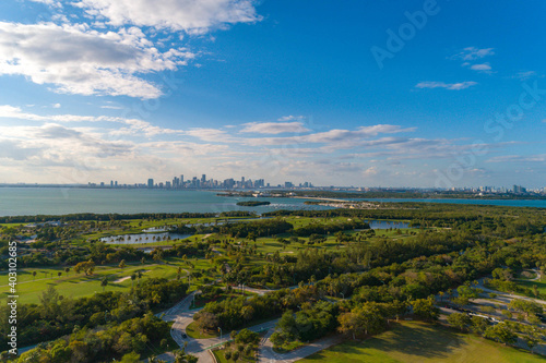 Miami Skyline and Crandon Golf Course photo