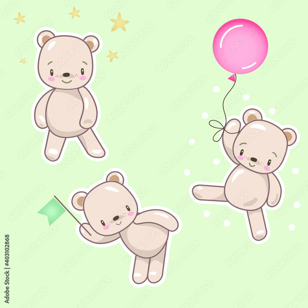Funny cartoon toy teddy bears grimace and dance Funny cartoon toy teddy bears grimace and dance