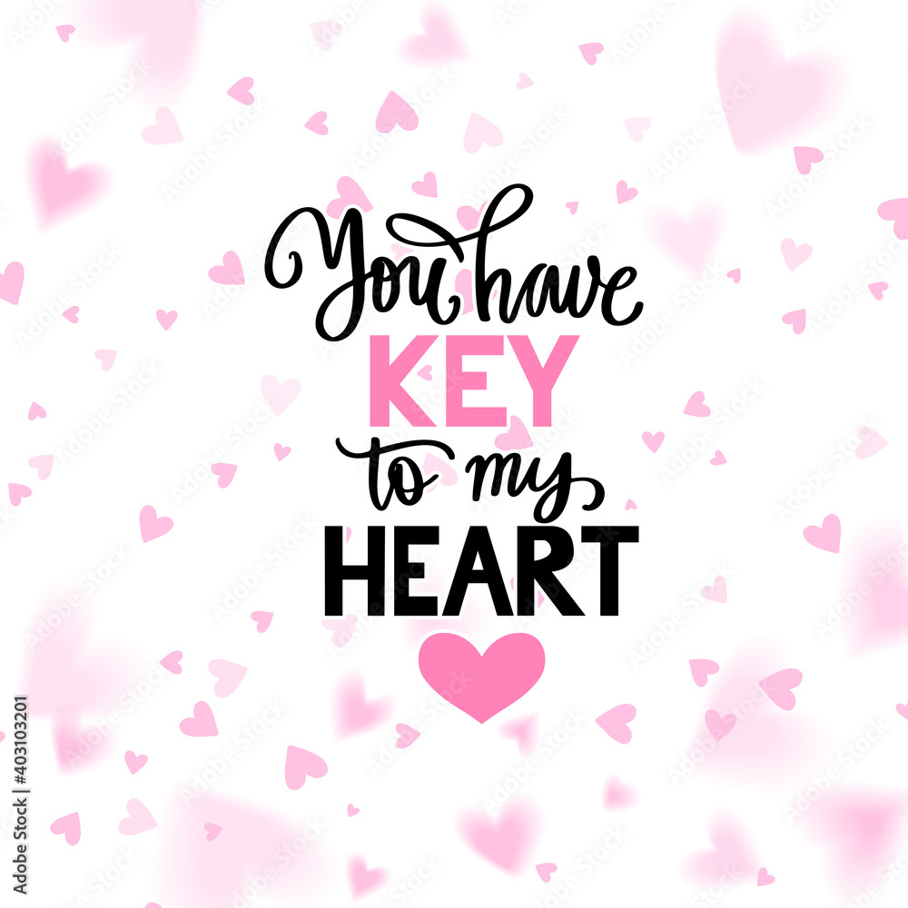 Love lettering vector quote. Romantic calligraphy phrase for Valentines day cards, family poster, wedding decoration.