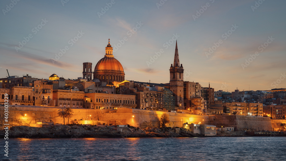 Valletta, Malta during Sunset, taken in November 2020