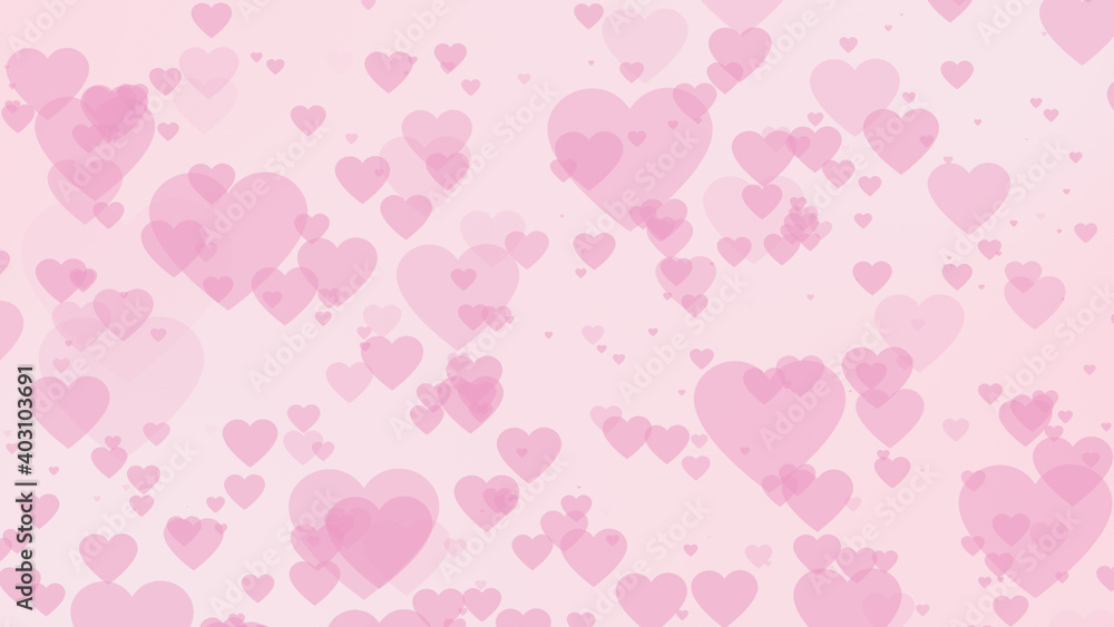 Many half transparent pink hearts slowly falling down and disappearing on bright gradient background. For celebrating Valentine's day dreamy love romantic relationship concept and as backdrop Many half transparent pink hearts slowly falling down and disappearing on bright gradient background. For celebrating Valentine's day dreamy love romantic relationship concept and as backdrop