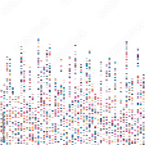 DNA test visualization. Vector science background.  Encoded genealogy sequence.