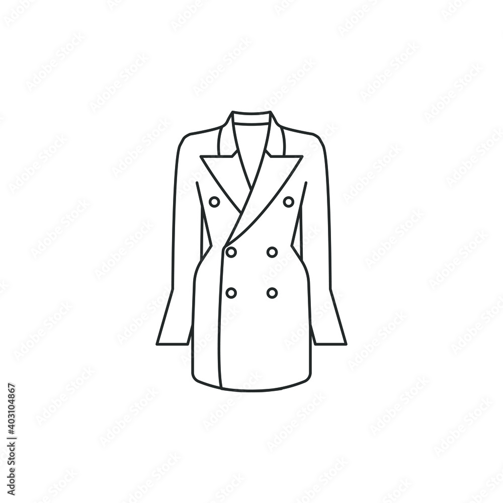 Blazer line icon isolated on white background. Vector illustration Blazer line icon isolated on white background. Vector illustration