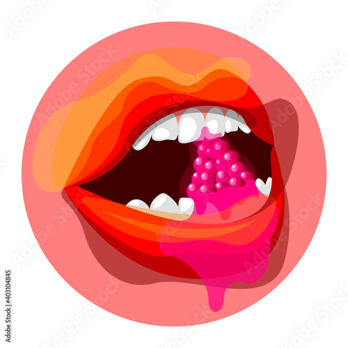 Vector lips in gradient style
