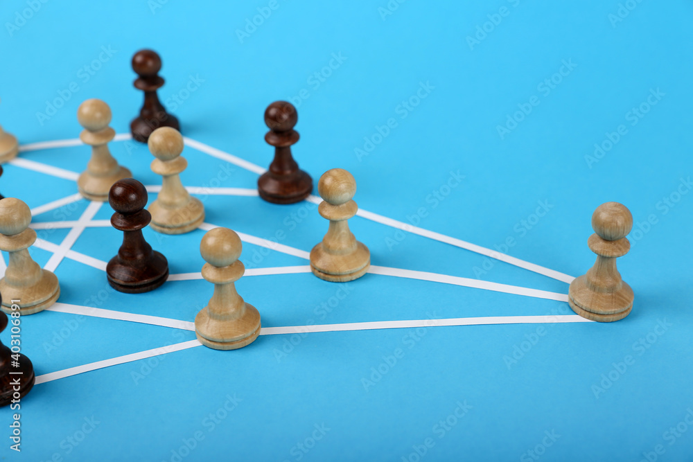 Obraz premium concept of abstract community with leader. concept of the business structure. abstract model of the organization.