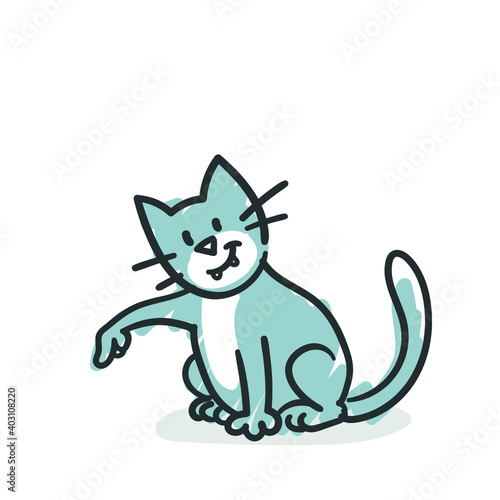 Blue Cat: index finger, down (No. 15)
