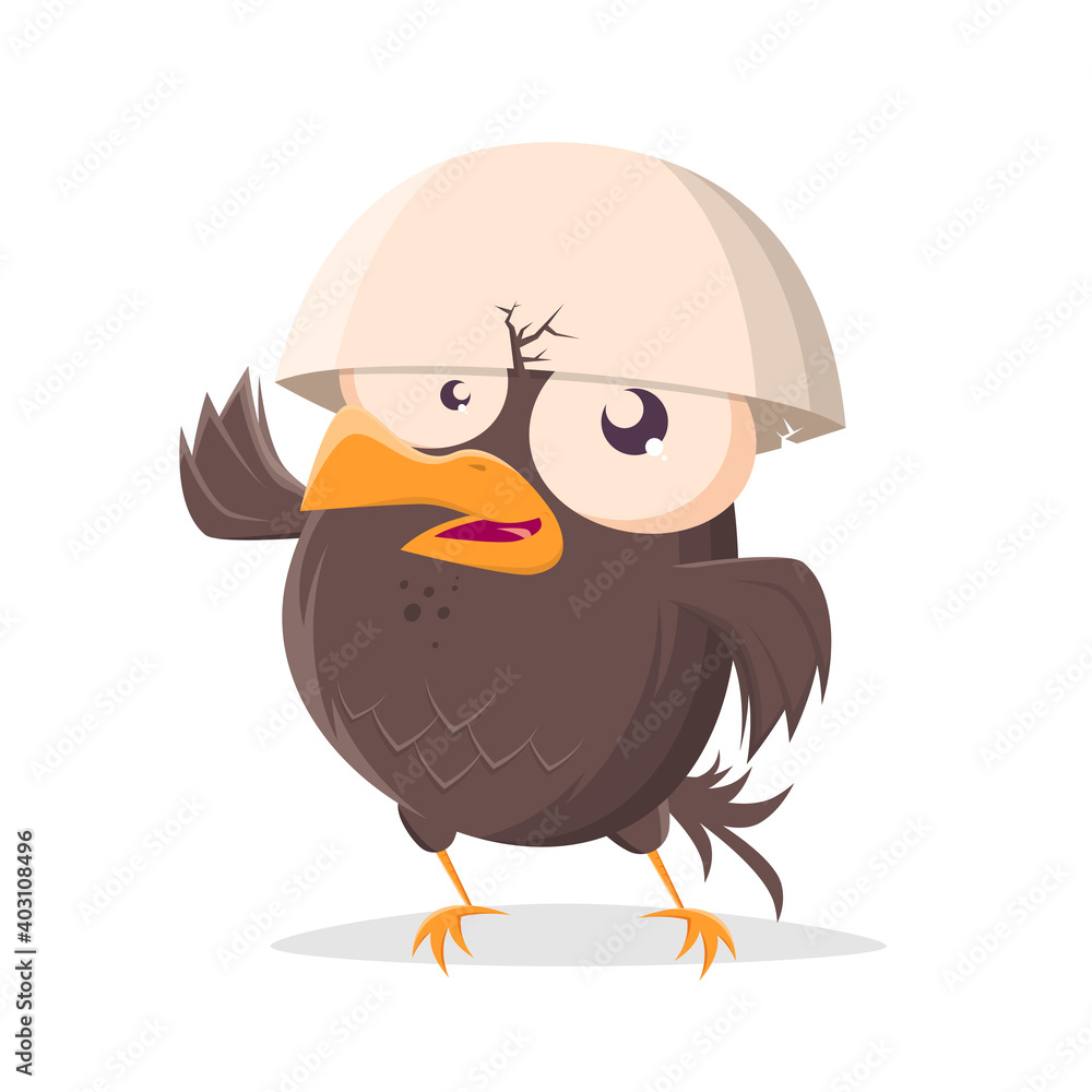 funny cartoon bird with egg helmet funny cartoon bird with egg helmet