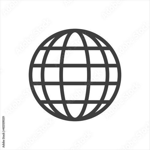 The globe icon. Globe symbol. Flat Vector illustration