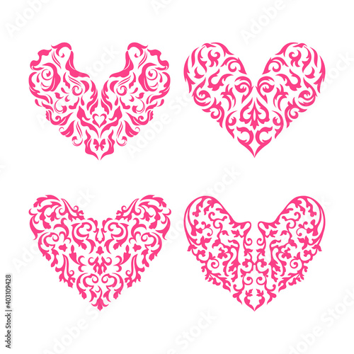 Heart shaped ornament set