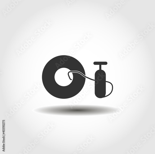 inflate tire isolated vector icon. car service design element