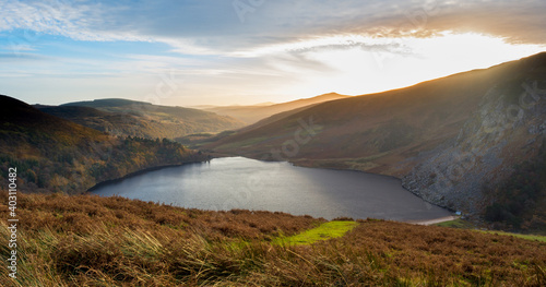 Sunset over Lough Tay, Wicklow, Ireland