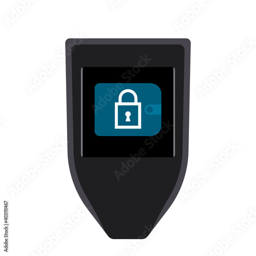 an icon of a hardware cold wallet for the cryptocurrency Bitcoin, Ethereum.