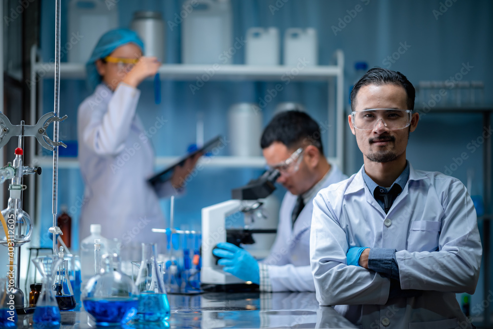 Health care researchers person working for analysis experiment test in medicine science technology research in laboratory Health care researchers person working for analysis experiment test in medicine science technology research in laboratory