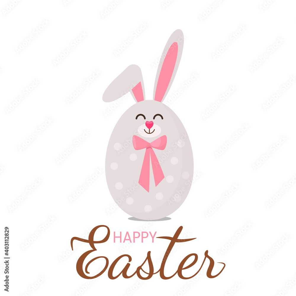 easter bunny with easter egg ears and bow. vintage greeting easter bunny with easter egg ears and bow. vintage greeting
